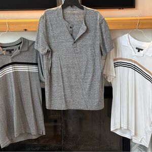 Banana Republic Gray and White Polo Shirts